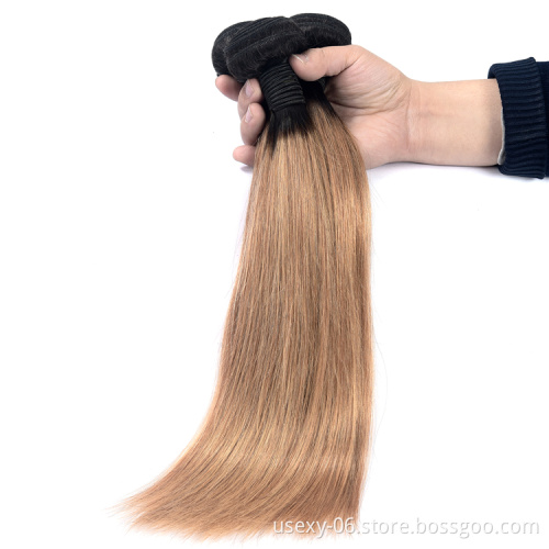 Wholesale Virgin Hair Vendors Ombre Colour Cuticle Aligned Hair Extension Human Hair Brazilian